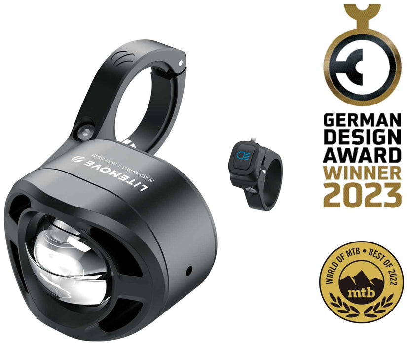 LITEMOVE Frontlicht mit Fernlicht AEW-230 Lenkerhalterung